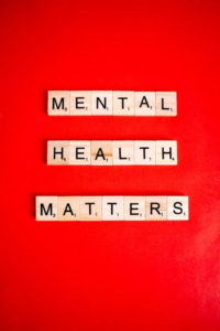 Scabble tiles that say "Mental Health Matters"
